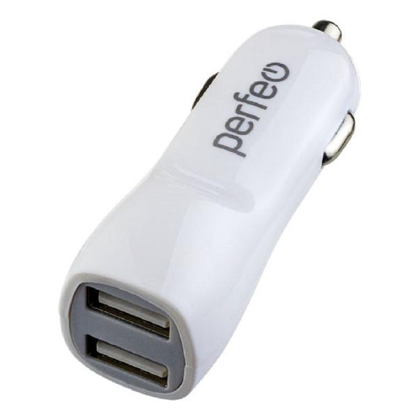 фото Автомобильное зарядное устройство 2хusb, 2,1a white (i4624) perfeo