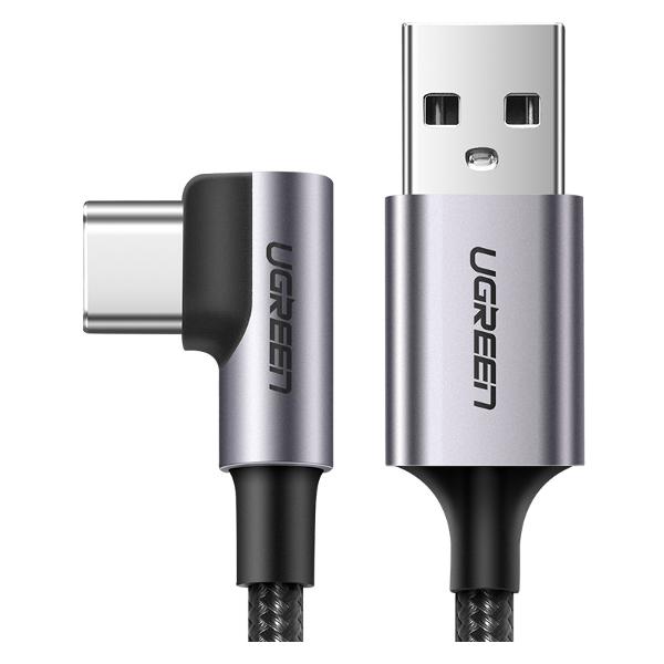 фото Кабель us284 right angle usb-a to usb-c 2m space gray (50942) ugreen