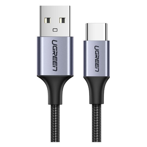 фото Кабель us288 usb-c male to usb 2.0 male aluminum braid 3m space gray (60408) ugreen