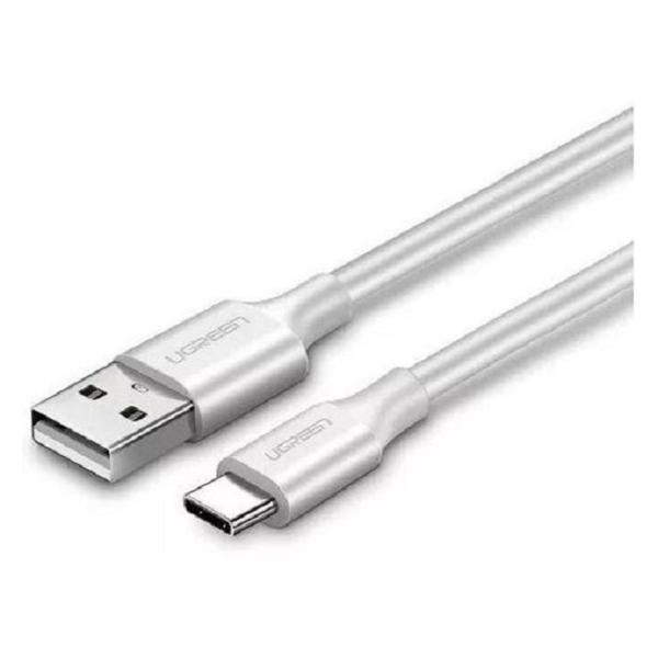 фото Кабель us287 usb-a 2.0 to usb-c nickel plating 2m white (60123) ugreen