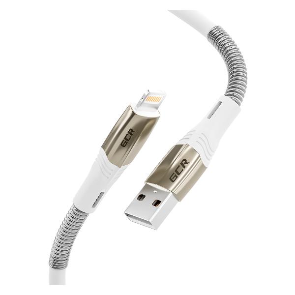 фото Кабель merсedes & spring, usb-lightning, ультрагибкий, 1,5m white (gcr-53538)