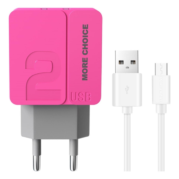 фото Сетевое зарядное устройство nc46m 1m pink more choice