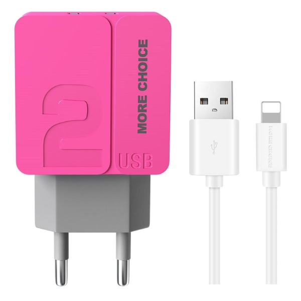 фото Сетевое зарядное устройство nc46i 1m pink more choice