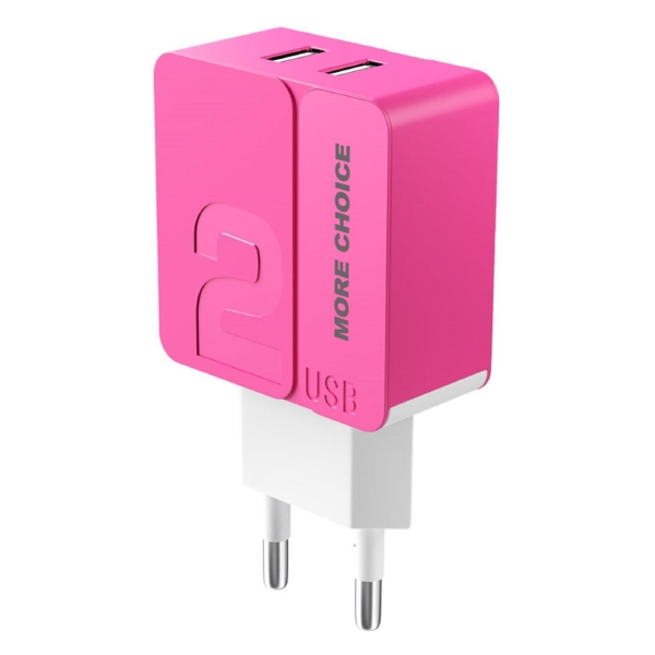 фото Сетевое зарядное устройство nc46 pink more choice