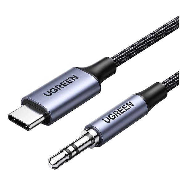 фото Кабель aux cm450 usb type-c/aux 3.5mm, 1 м black (20192) ugreen