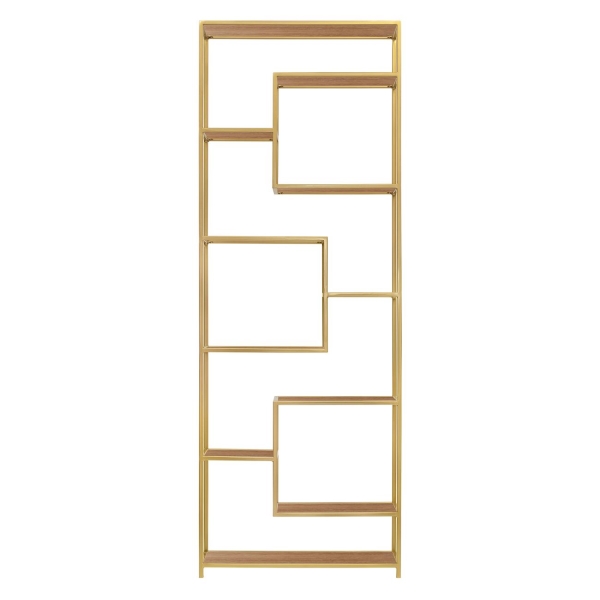 фото Стеллаж olivia, 1950x700x300 мм, золотистый/лдсп робиния greenween
