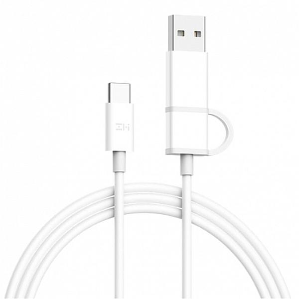 фото Кабель usb type-c, 1 м, белый (al311) zmi