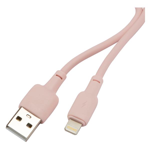 фото Кабель usb/lightning, 1m pink (ут000030884) red line