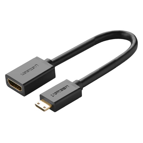 фото Кабель mini hdmi male to hdmi female adapter cable 22cm black (20137) ugreen