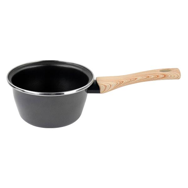 фото Ковш eco cooking, 16 см, 1 л, сталь, стеклоэмаль, темно-серый (01114413) vitrinor