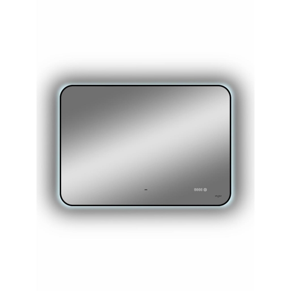 фото Зеркало black view, фоновая подсветка, бесконтактный сенсор, диммер, часы, 70х100 см reflection