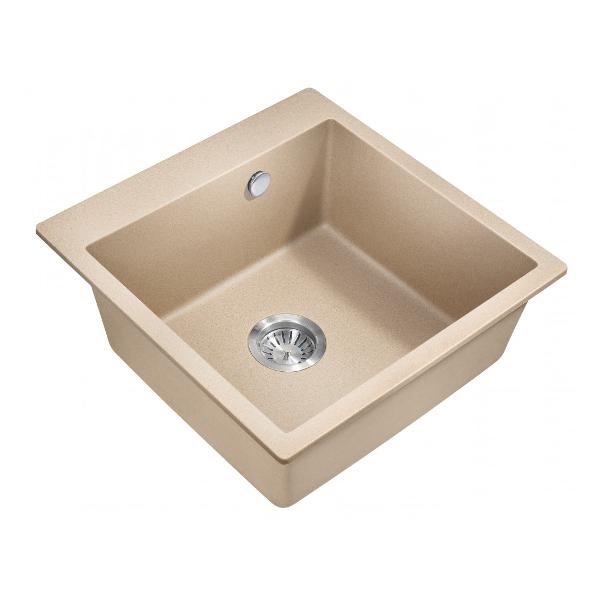 фото Мойка кухонная murcia 51 cuarzo, бежевая milacio