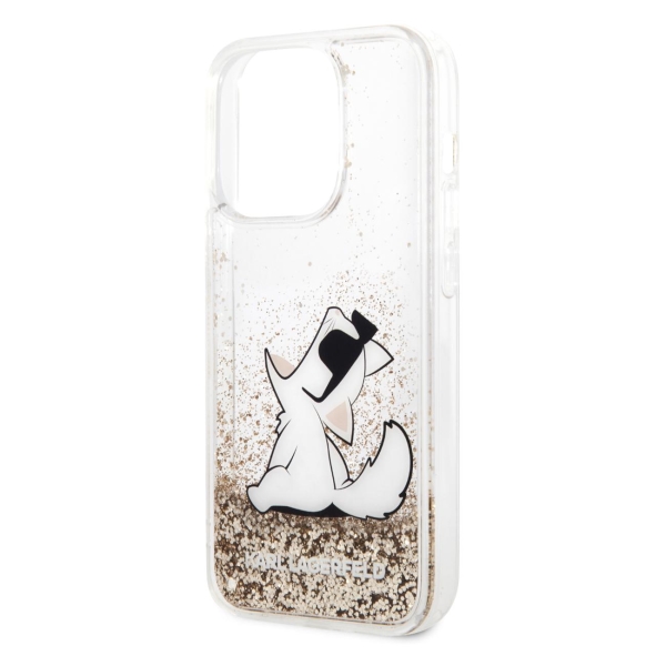 фото Чехол liquid glitter choupette fun hard для iphone 14 pro max (klhcp14xgcfd) karl-lagerfeld