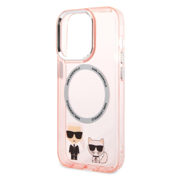 фото Чехол для iphone 14 pro pc/tpu pink (klhmp14lhkcp) karl-lagerfeld