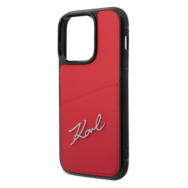 фото Чехол для iphone 14 pro pu with cardslot red (klhcp14lcssr) karl-lagerfeld