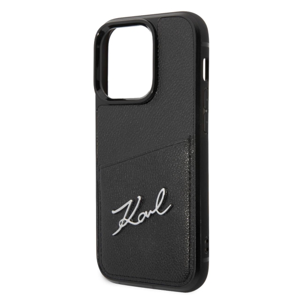 фото Чехол для iphone 14 pro pu black (klhcp14lcssk) karl-lagerfeld