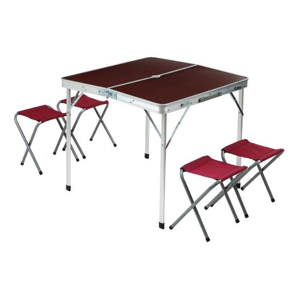 фото Набор складной мебели для кемпинга стол + 4 стула, коричневый (892041) maclay