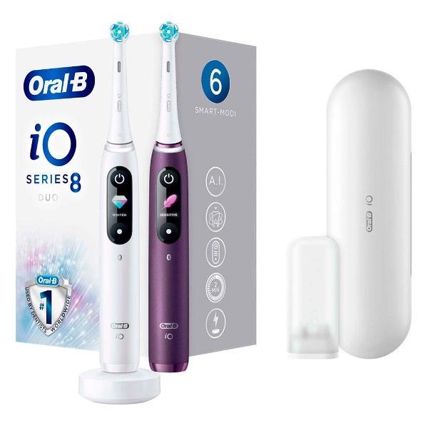 фото Набор электрических зубных щеток oral-b io series 8 duo violet braun