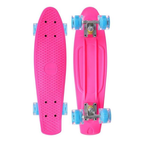 фото Пенниборд алюминиевая подвеска, световые колеса pu 60х45 мм, 56х15 см fuchsia (7162007) onlytop
