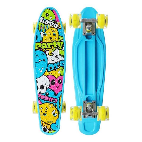 фото Пенниборд "рожицы" abec 7, алюминиевая подвеска, световые колеса pu 60х45 мм, 56х16 см (7161986) onlytop