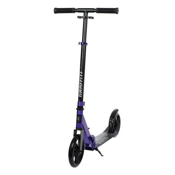 фото Самокат abec 9, жесткость 86a, складной, с подножкой, колеса pu 200 мм violet (7350708) graffiti