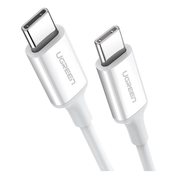 фото Кабель us264 usb-c 2.0 male to usb-c 2.0 male 3a 0,5m white (60517) ugreen