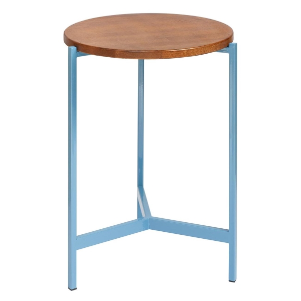 фото Кофейный столик odri, 43,5х43,5х61 см, голубой/дуб (gw-odri-blue-600w) greenween