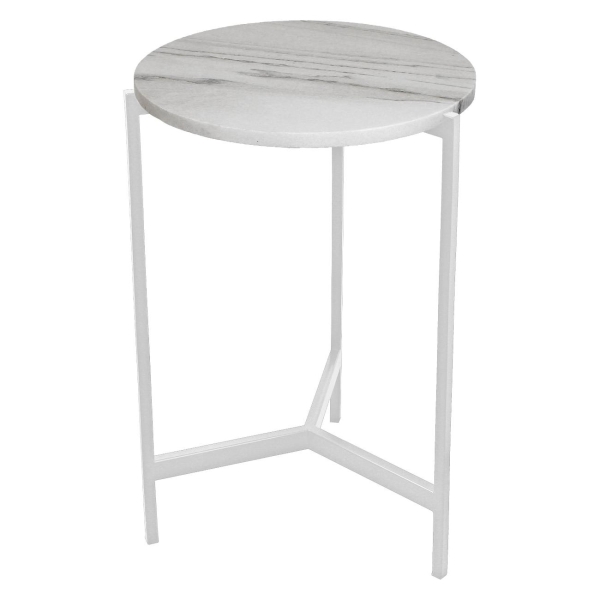 фото Кофейный столик odri, 43,5х43,5х61 см, белый/мрамор (gw-odri-m-w) greenween