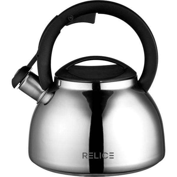фото Чайник со свистком, 3 л silver/black (rl-2502) relice
