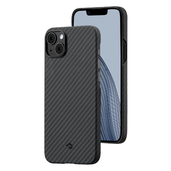 фото Чехол magez case 3 для iphone 14 plus, кевлар, черный/серый (ki1401m) pitaka