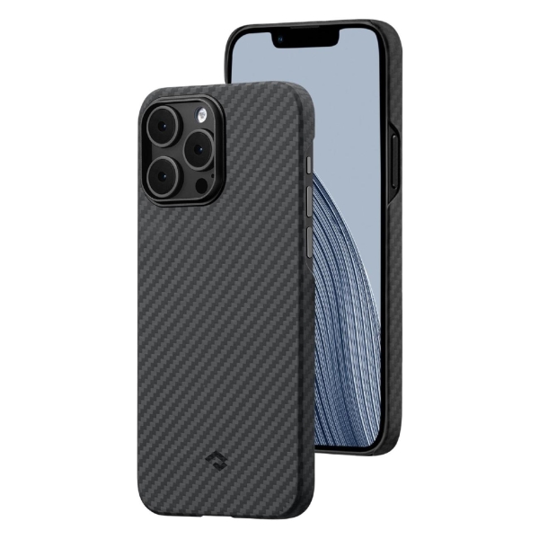 фото Чехол magez case 3 для iphone 14 pro, кевлар, черный/серый (ki1401p) pitaka