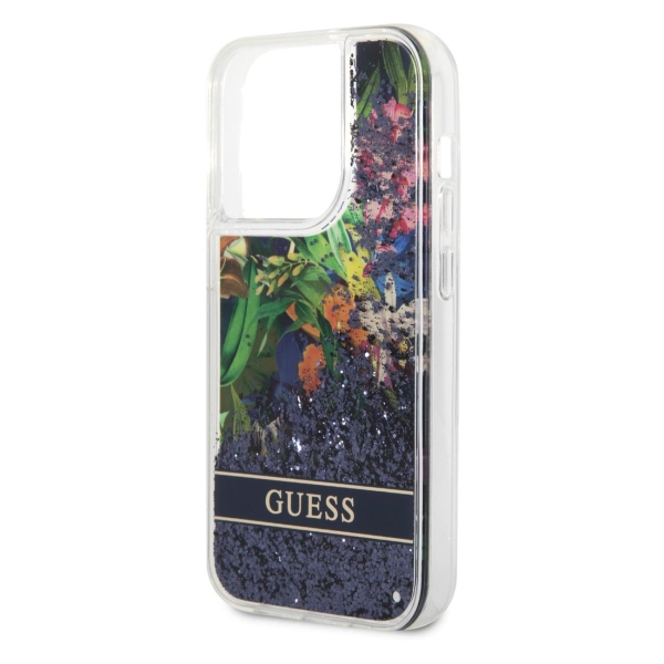 фото Чехол для iphone 14 pro liquid glitter (guhcp14llflsb) guess