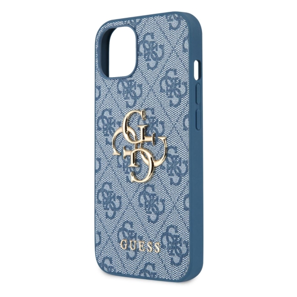 фото Чехол для iphone 13, экокожа pu leather, голубой (guhcp13m4gmgbl) guess