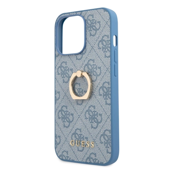 фото Чехол для iphone 13 pro pu + ring (guhcp13l4gmrbl) guess