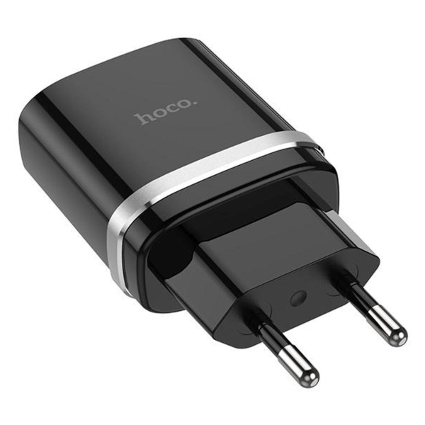 фото Сетевое зарядное устройство c12q usb-a qc3.0 + кабель microusb black hoco