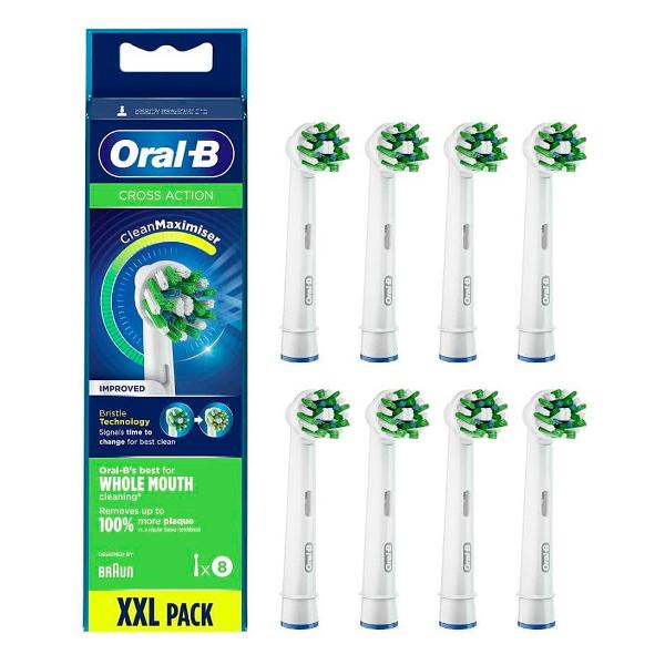 фото Насадки для зубной щетки oral-b cross action, 8 шт (eb50rb-8) braun