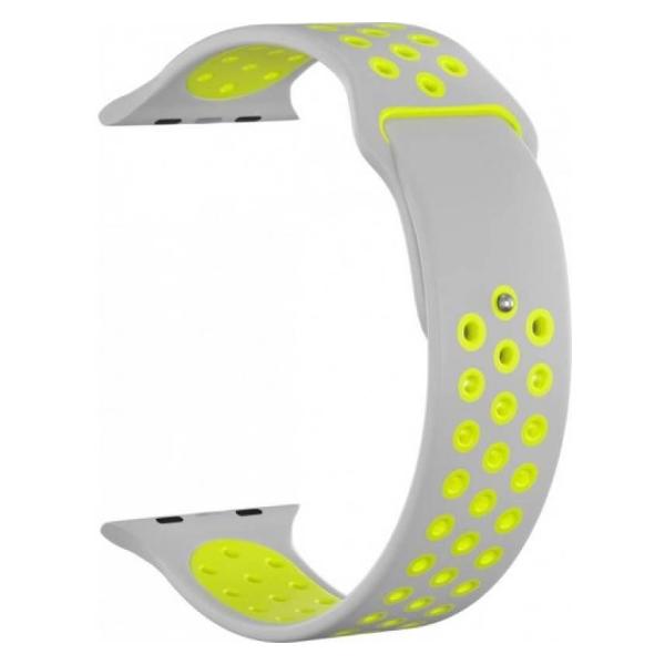 фото Ремешок для apple watch 42/44 мм, серый/желтый (rapbrs004gry-42-44mm) bandrate smart