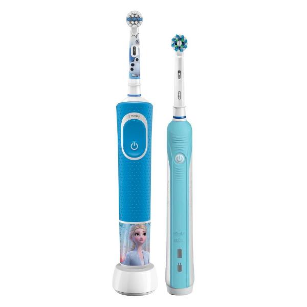 фото Набор электрических зубных щеток oral-b pro 1 + kids family pack blue braun