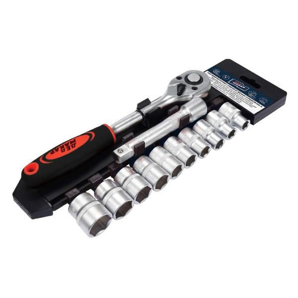 фото Набор шестигранных головок с трещоткой, 1/2", 12 предметов (мк12-76) дед макар