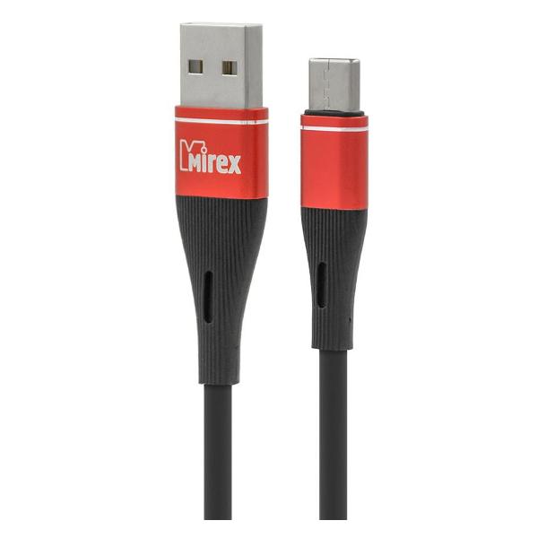 фото Кабель usb type-c, 3 a, 1,2 м, черный/красный (bc-015t) mirex