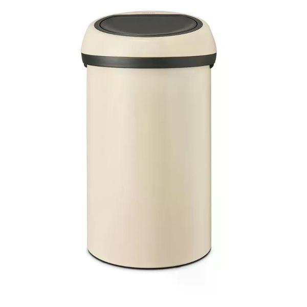 фото Мусорный бак touch bin, 60 л, бежевый (200762) brabantia