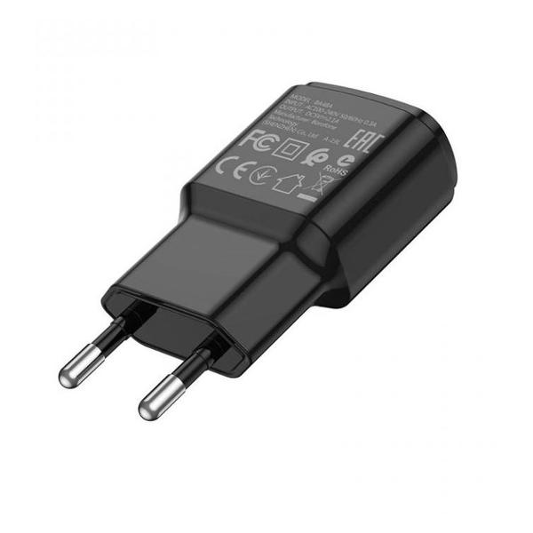 фото Сетевое зарядное устройство type-c usb 2.0-usb 2.0 тип a, 2100 ма black (ba48abkt) borofone