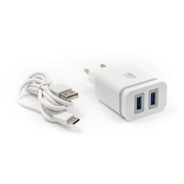 фото Сетевое зарядное устройство type-c usb 2.0-usb 2.0 тип a, 2100 ма white (u26eutw) byz