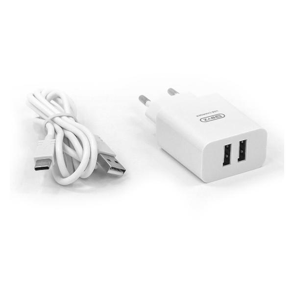 фото Сетевое зарядное устройство type-c usb 2.0-usb 2.0 тип a, 2100 ма white (b35tw) byz