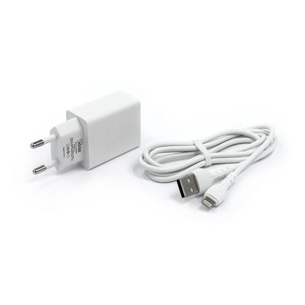 фото Сетевое зарядное устройство lightning-usb a, 2400 ма white (u16iwh) mirex