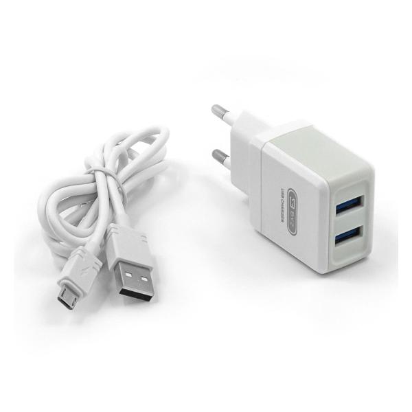 фото Сетевое зарядное устройство usb 2.0 тип a-microusb 2.0, 2100 ма white (b36mw) byz