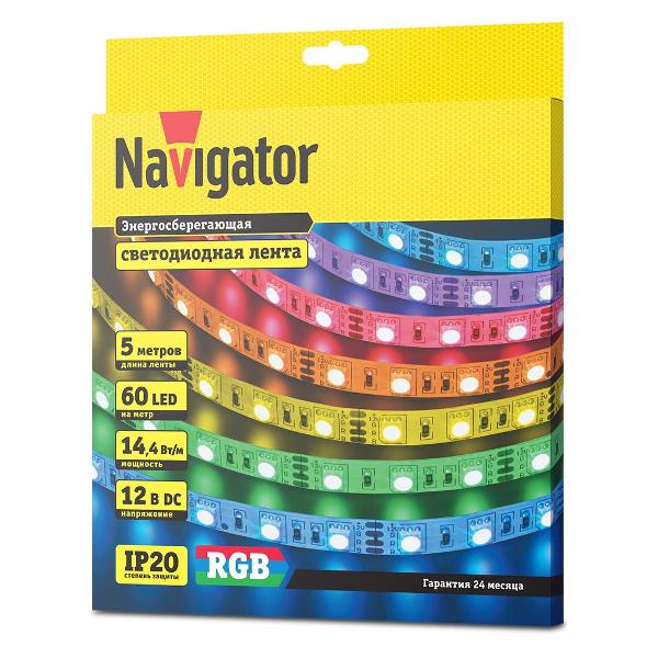 фото Светодиодная лента nls-5050rgb60-14.4-ip20-12v r5 (80300) navigator