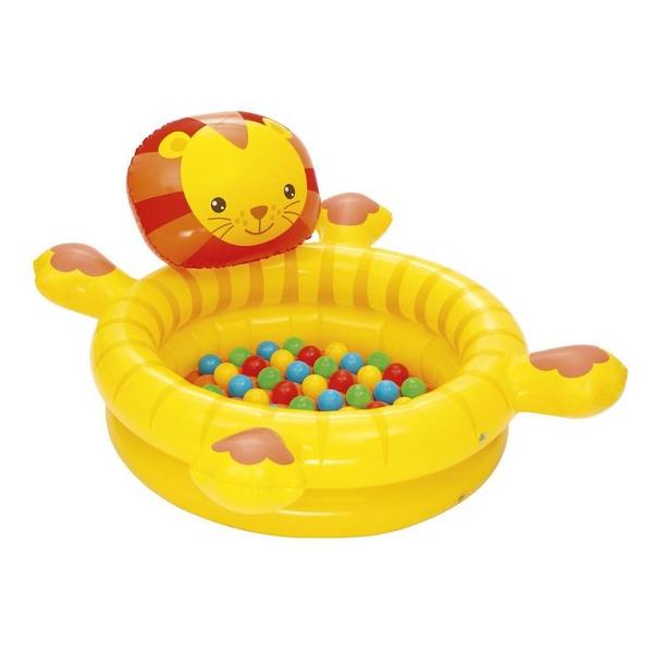 фото Надувной детский бассейн "лев", с мячами, 111x98x61,5 см (5309778) bestway