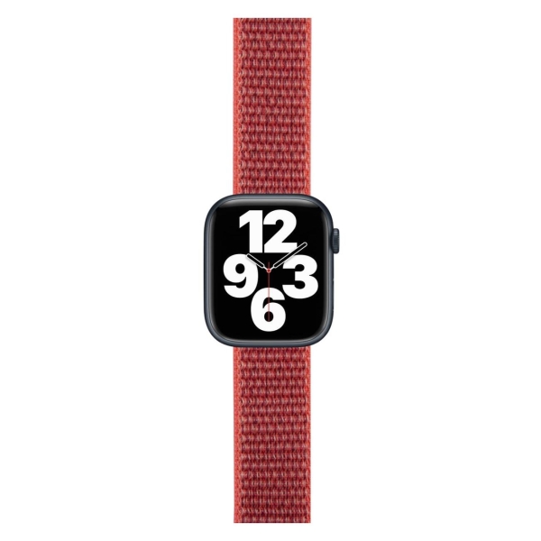 фото Ремешок для apple watch s3-s8/se/ultra №4, нейлон, 42-44mm smoke pink (ут000032857) red line