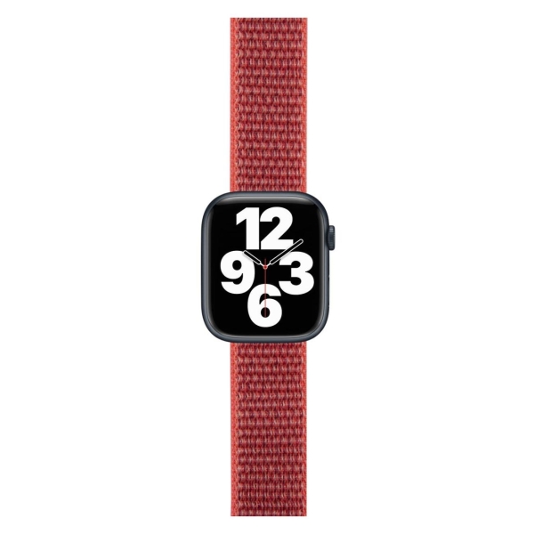 фото Ремешок для apple watch s3-s8/se №4, нейлон, 38-40mm smoke pink (ут000032856) red line